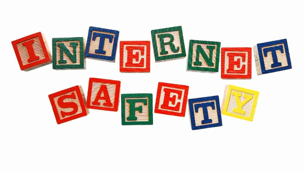 internet safety spelled in alphabet blocks