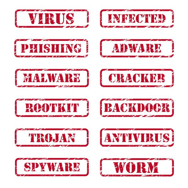Virus, Infected, Phishing, Adware, Malware, Cracker, Rootkit, Backdoor, , Trojans, Antivirus, Spyware, Worm